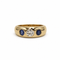 Bague 46 Bague jonc en or jaune 750, saphirs et diamant 58 Facettes 260175R