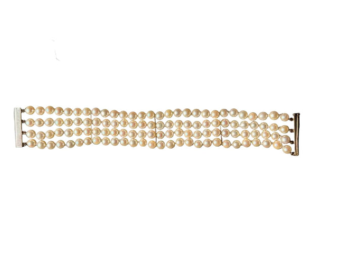 Bracelet Bracelet 4 rangs de perles de culture en or 18k 58 Facettes 964