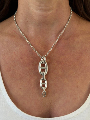 Pendentif Hermès - Pendentif Chaîne d’Ancre Enchaînée en argent 925 58 Facettes LV188