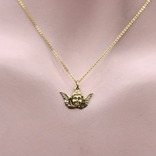 Pendentif Pendentif charm chérubin ailé en or 14K 58 Facettes