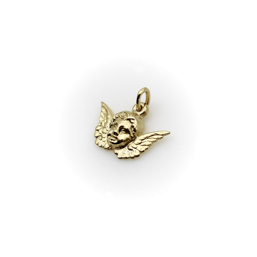 Pendentif Pendentif charm chérubin ailé en or 14K 58 Facettes