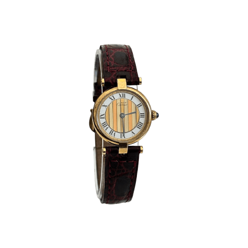 Montre Cartier Must Vendôme - Montre vermeil cadran bordeaux 24 mm 58 Facettes LV176