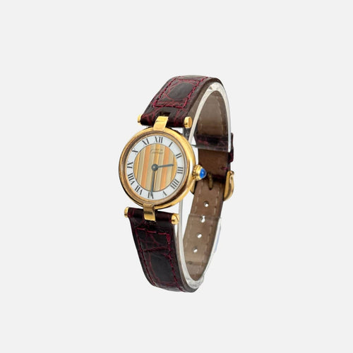 Montre Cartier Must Vendôme - Montre vermeil cadran bordeaux 24 mm 58 Facettes LV176