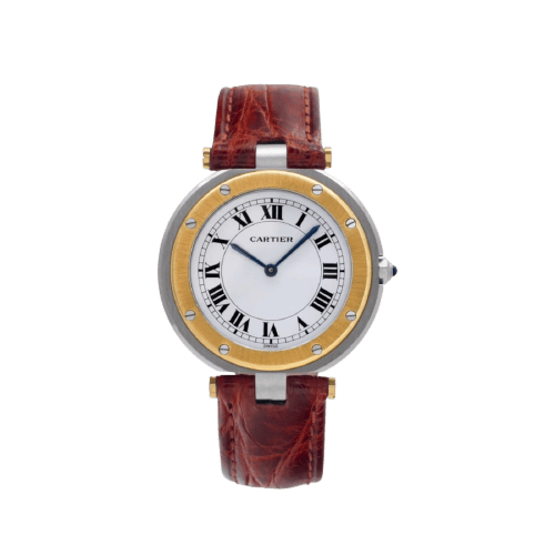 Montre Cartier Santos Galbée - Montre 28 mm en acier et or jaune 18k 58 Facettes LV128