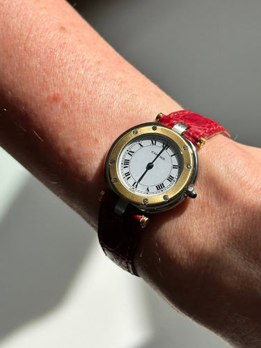 Montre Cartier Santos Galbée - Montre 28 mm en acier et or jaune 18k 58 Facettes LV128