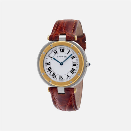 Montre Cartier Santos Galbée - Montre 28 mm en acier et or jaune 18k 58 Facettes LV128