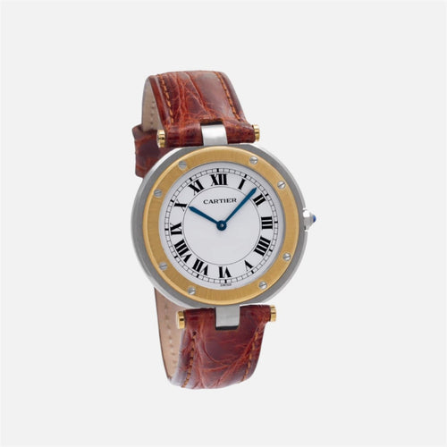 Montre Cartier Santos Galbée - Montre 28 mm en acier et or jaune 18k 58 Facettes LV128