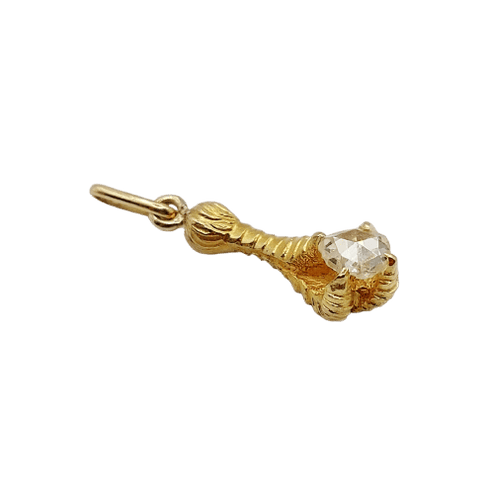 Pendentif Pendentif victorien serre d’aigle en or 18k et diamant taille rose 58 Facettes A07764
