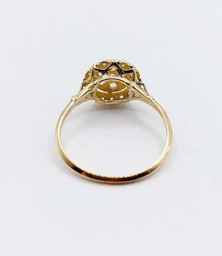 Bague 58.5 Bague cible Art déco en or 18k, platine et diamants 58 Facettes A07622