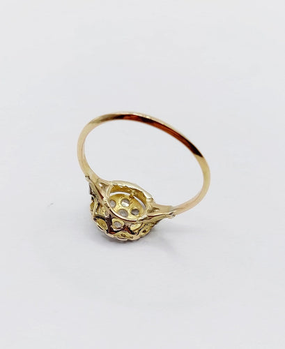 Bague 58.5 Bague cible Art déco en or 18k, platine et diamants 58 Facettes A07622
