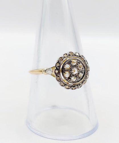 Bague 58.5 Bague cible Art déco en or 18k, platine et diamants 58 Facettes A07622