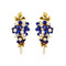 Boucles d'oreilles Boucles d’oreilles pendantes en or jaune 18 ct avec lapis-lazuli et perles 58 Facettes 38682