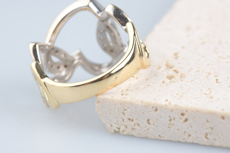 Bague 53 Bague cœurs entrelacés en or jaune 18K et diamants 58 Facettes BG603633-107