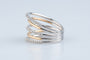 Bague 54 Bague multi-rangs en or jaune et blanc 18k, diamants 58 Facettes BG31300441-107