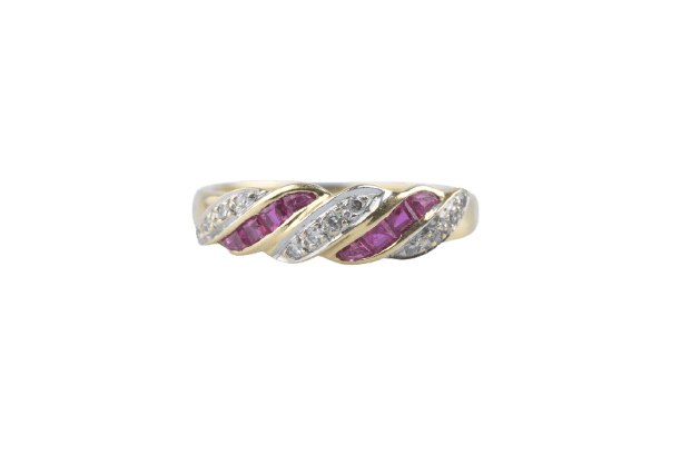 Bague 49.5 Bague en or jaune 18K, rubis et diamants 0,50 ct 58 Facettes BGRUBDIAM78-107