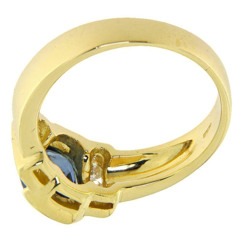 Bague 60 Bague en or jaune 750, saphir et diamants 58 Facettes G4037