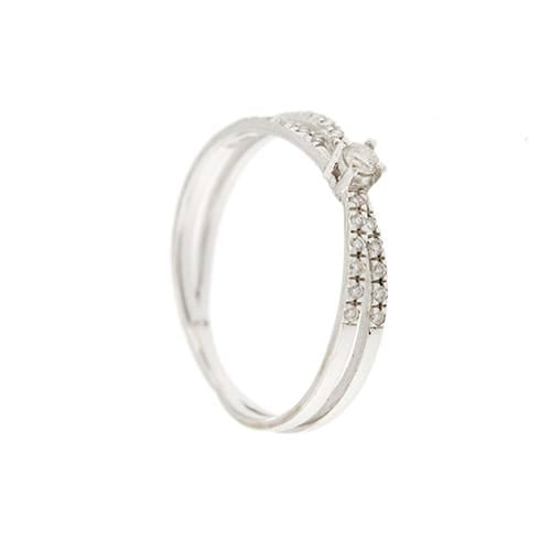 Bague 55 Mauboussin A la croisée des chemins - Bague double en or blanc 18 ct et diamants 58 Facettes 38611