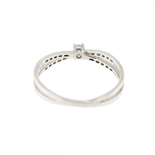 Bague 55 Mauboussin A la croisée des chemins - Bague double en or blanc 18 ct et diamants 58 Facettes 38611