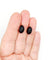 Boucles d'oreilles Dormeuses antiques en or 18k et cabochons de jais 58 Facettes A07866
