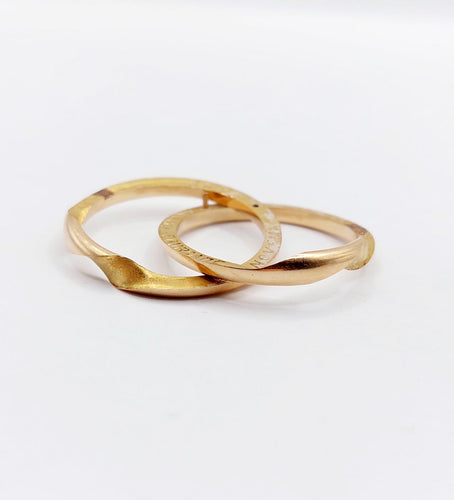 Bague 61 Alliance jumelée victorienne en or 18k, vers 1898 58 Facettes A07872
