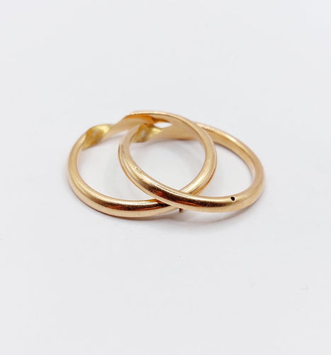 Bague 61 Alliance jumelée victorienne en or 18k, vers 1898 58 Facettes A07872