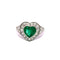 Bague 54 Bague vintage en platine avec émeraude colombienne cœur 58 Facettes 50533