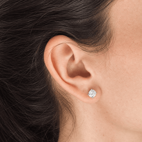 Boucles d'oreilles Puces d'oreilles en or blanc et diamants 1,88 ct 58 Facettes LMB-396