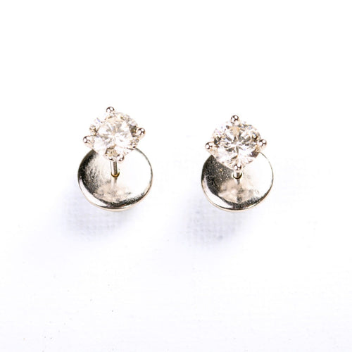 Boucles d'oreilles Puces d'oreilles en or blanc et diamants 1,88 ct 58 Facettes LMB-396