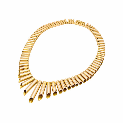 Collier Collier en or rose à maillons tubulaires 58 Facettes 35929