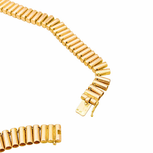 Collier Collier en or rose à maillons tubulaires 58 Facettes 35929