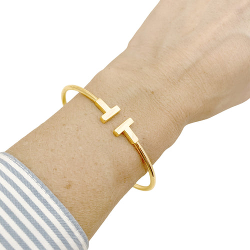 Bracelet Tiffany & Co. Tiffany T - Bracelet Wire en or rose 750 58 Facettes 36025