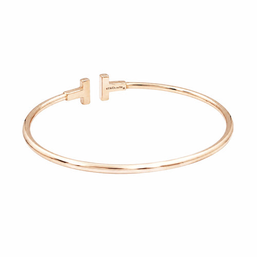 Bracelet Tiffany & Co. Tiffany T - Bracelet Wire en or rose 750 58 Facettes 36025