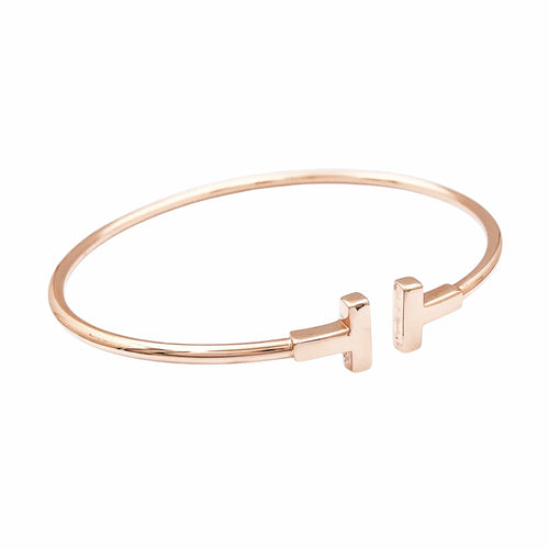 Bracelet Tiffany & Co. Tiffany T - Bracelet Wire en or rose 750 58 Facettes 36025