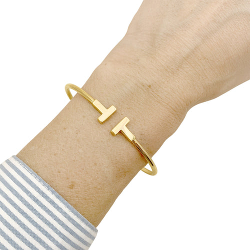 Bracelet Tiffany & Co. Tiffany T - Bracelet Wire en or rose 750 58 Facettes 36025