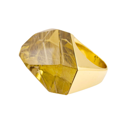 Bague 53 H.Stern Temptation Rock - Bague en or jaune et quartz rutile 58 Facettes 36004