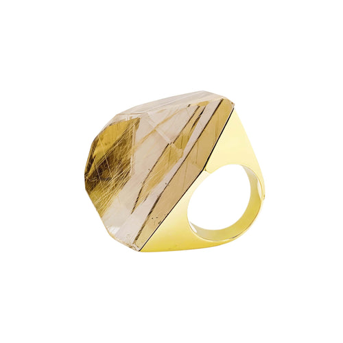 Bague 53 H.Stern Temptation Rock - Bague en or jaune et quartz rutile 58 Facettes 36004