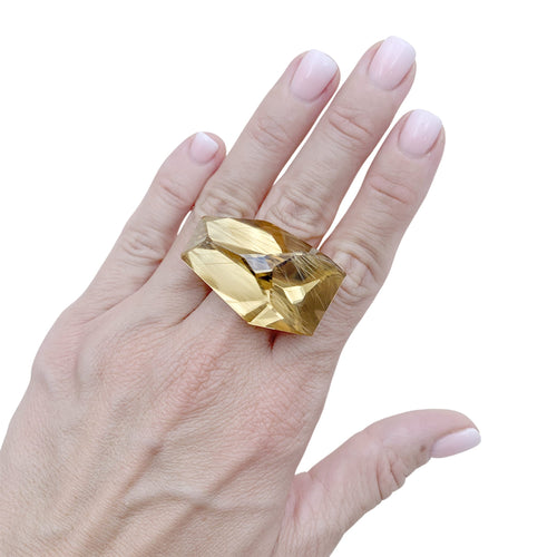 Bague 53 H.Stern Temptation Rock - Bague en or jaune et quartz rutile 58 Facettes 36004