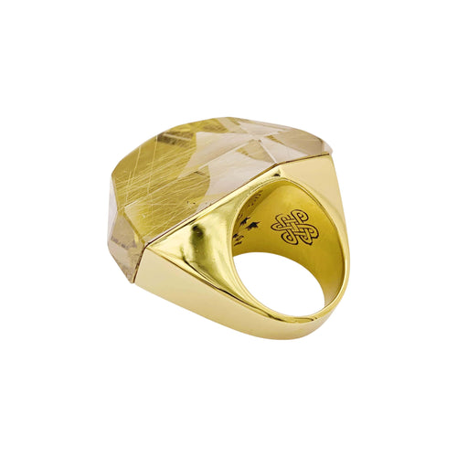 Bague 53 H.Stern Temptation Rock - Bague en or jaune et quartz rutile 58 Facettes 36004