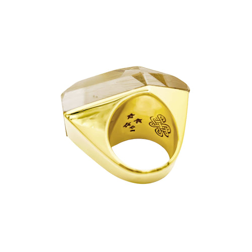 Bague 53 H.Stern Temptation Rock - Bague en or jaune et quartz rutile 58 Facettes 36004