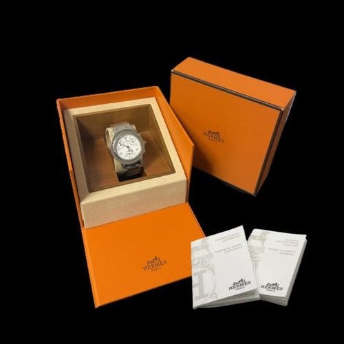 Montre Hermès Clipper - Montre chronographe en acier 58 Facettes MT46097