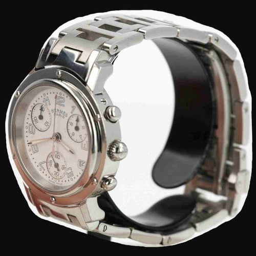 Montre Hermès Clipper - Montre chronographe en acier 58 Facettes MT46097