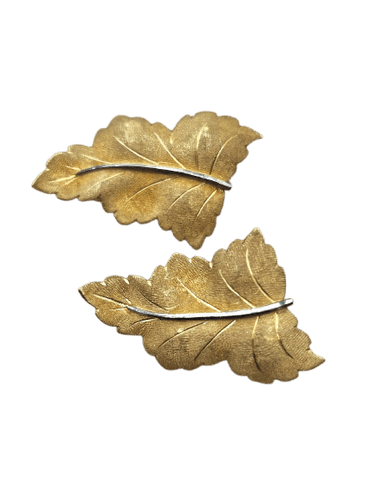 Boucles d'oreilles Mario Buccellati - Boucles d'oreilles feuille en or jaune 18k 58 Facettes CV-132