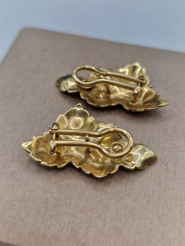 Boucles d'oreilles Mario Buccellati - Boucles d'oreilles feuille en or jaune 18k 58 Facettes CV-132