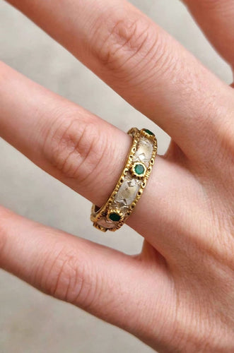 Bague 49 Mario Buccellati - Alliance eternity en or blanc et jaune 18k 58 Facettes CV-133