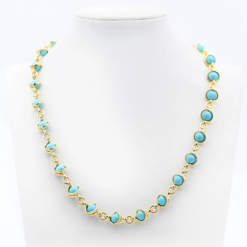 Collier Pomellato - Collier vintage en or jaune et turquoises 58 Facettes 535P26_M