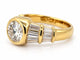 Bague 53 Dubaï - Bague solitaire en or jaune 18 carats et diamants 58 Facettes Dub