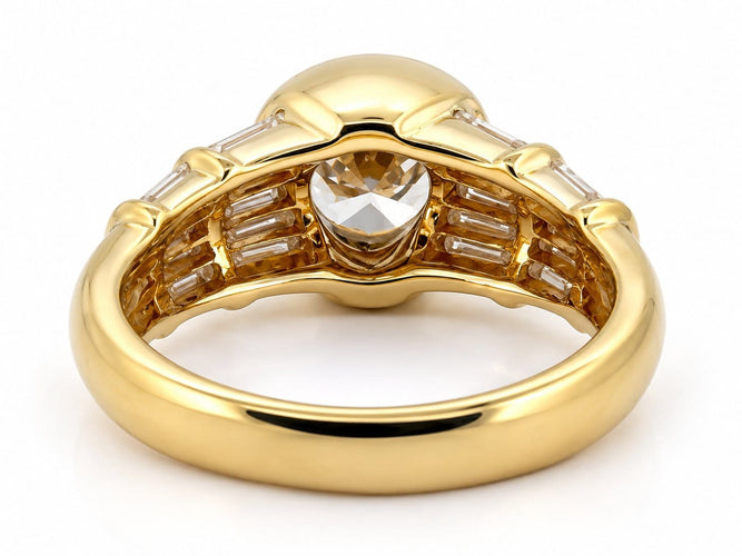 Bague 53 Dubaï - Bague solitaire en or jaune 18 carats et diamants 58 Facettes Dub