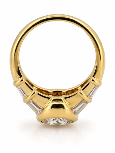 Bague 53 Dubaï - Bague solitaire en or jaune 18 carats et diamants 58 Facettes Dub