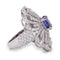Bague 54 Bague en or blanc 18 kt, tanzanite et diamants 58 Facettes AN46 (00239)
