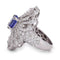 Bague 54 Bague en or blanc 18 kt, tanzanite et diamants 58 Facettes AN46 (00239)